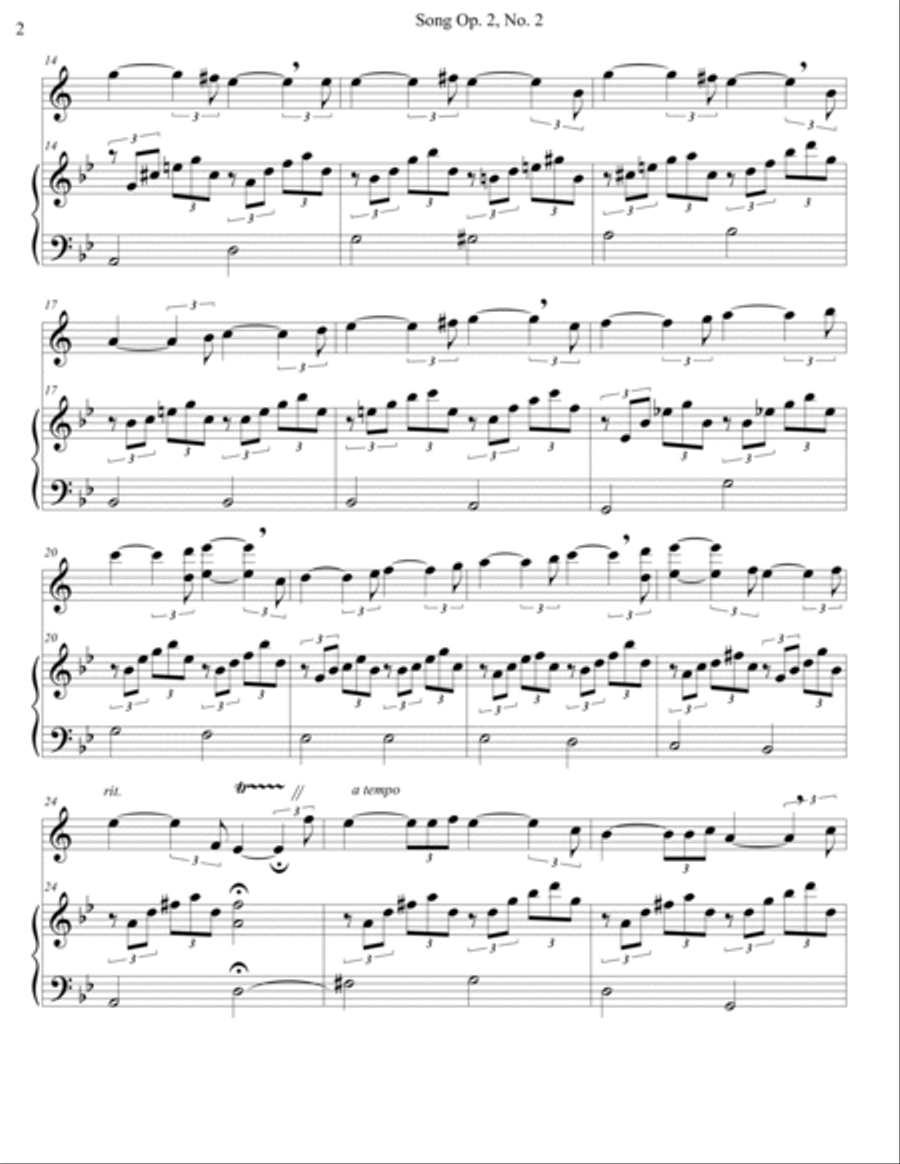 Song Op. 2, No. 2 Song Op. 2, No. 2 Tenor Saxophone scores gallery preview page 2