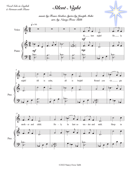 Silent Night arranged as a Vocal Solo with Piano image number null