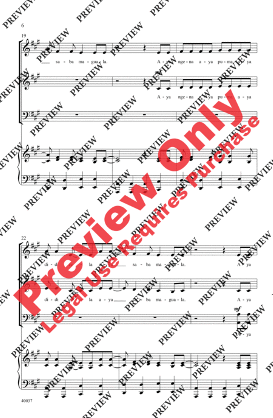 Aya Ngena 4-Part scores gallery preview page 6