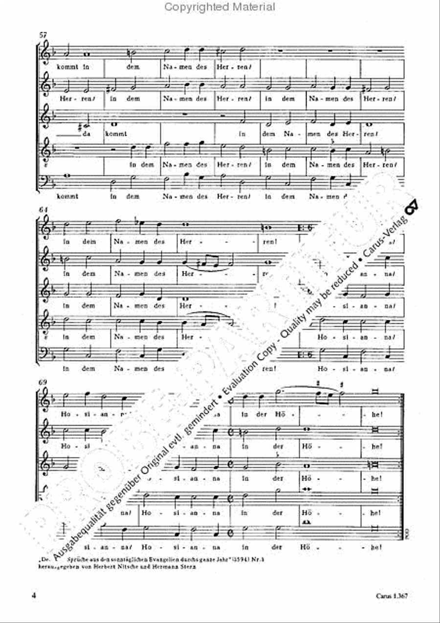 O hosanna, thou Son of David (Hosianna dem Sohne Davids) SSATB scores gallery preview page 5