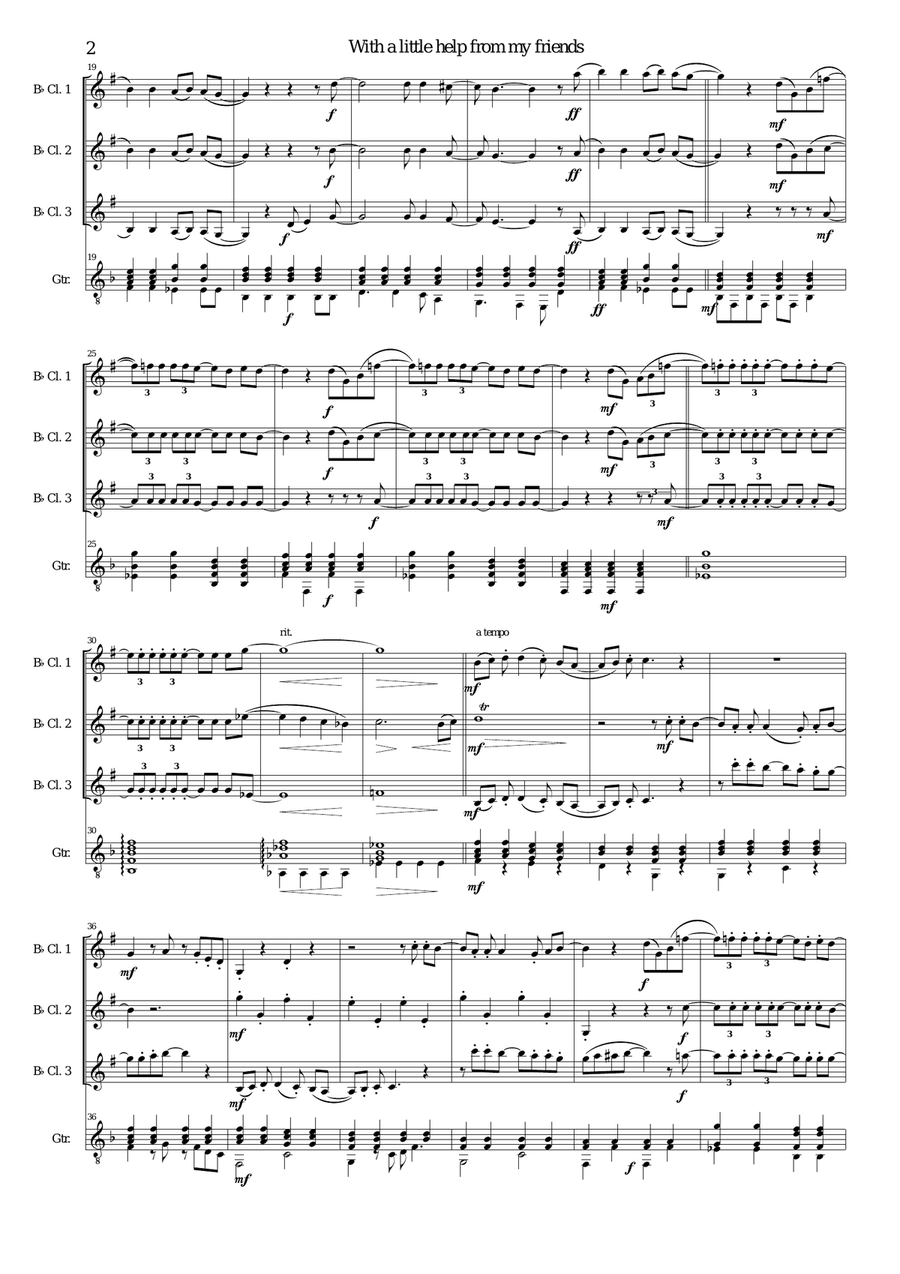 With A Little Help From My Friends Woodwind Trio scores gallery preview page 2