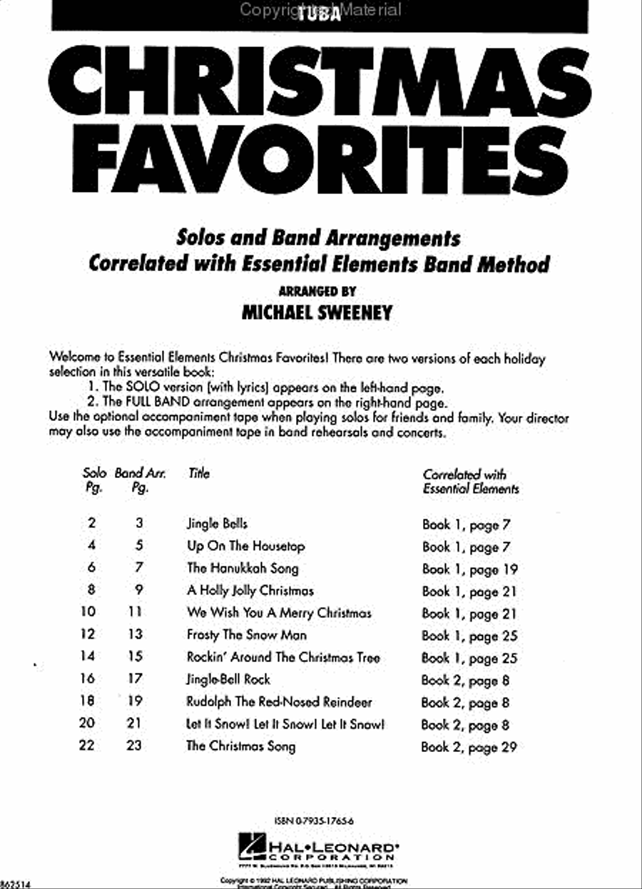 Essential Elements Christmas Favorites Concert Band Methods scores gallery preview page 3
