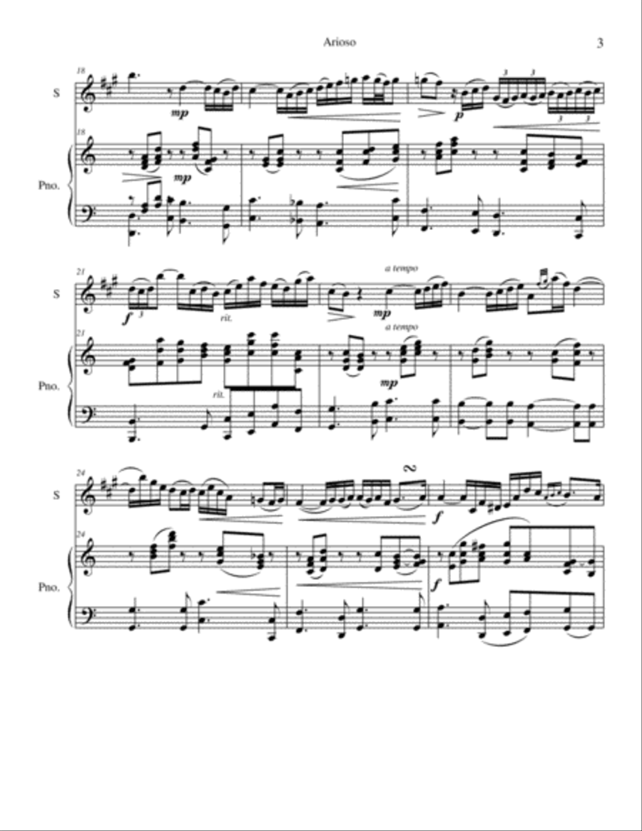 Arioso Arioso Baritone Saxophone scores gallery preview page 3