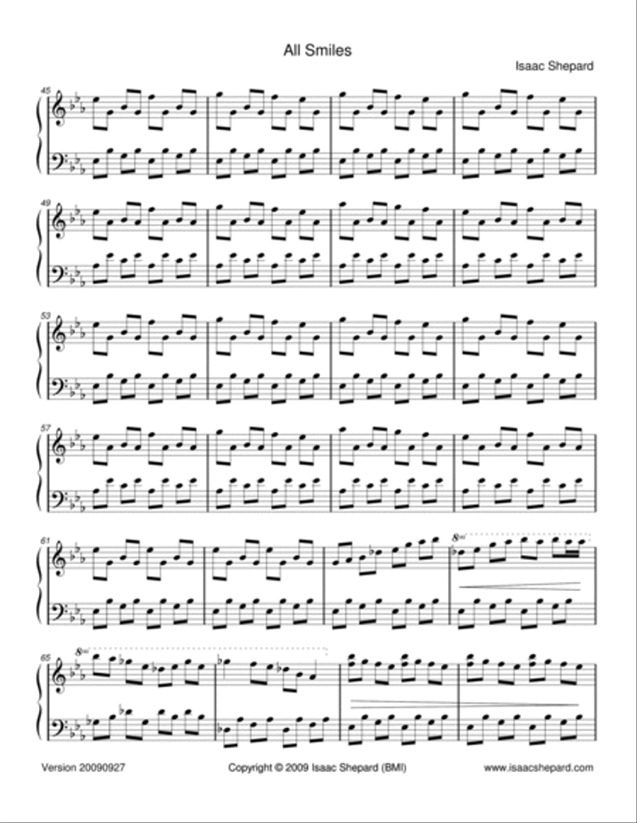 All Smiles Piano Solo scores gallery preview page 3
