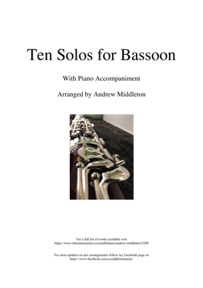 Book cover for Ten Romantic Solos for Bassoon and Piano