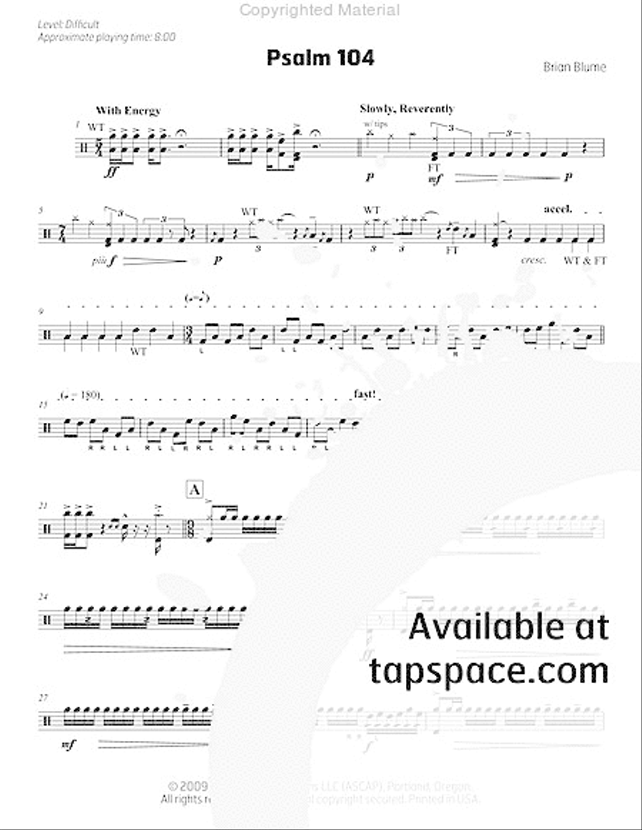 Psalm 104 Snare Drum scores gallery preview page 5