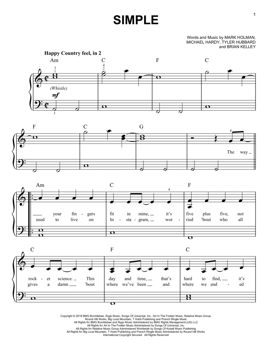 Simple florida georgia line shop piano