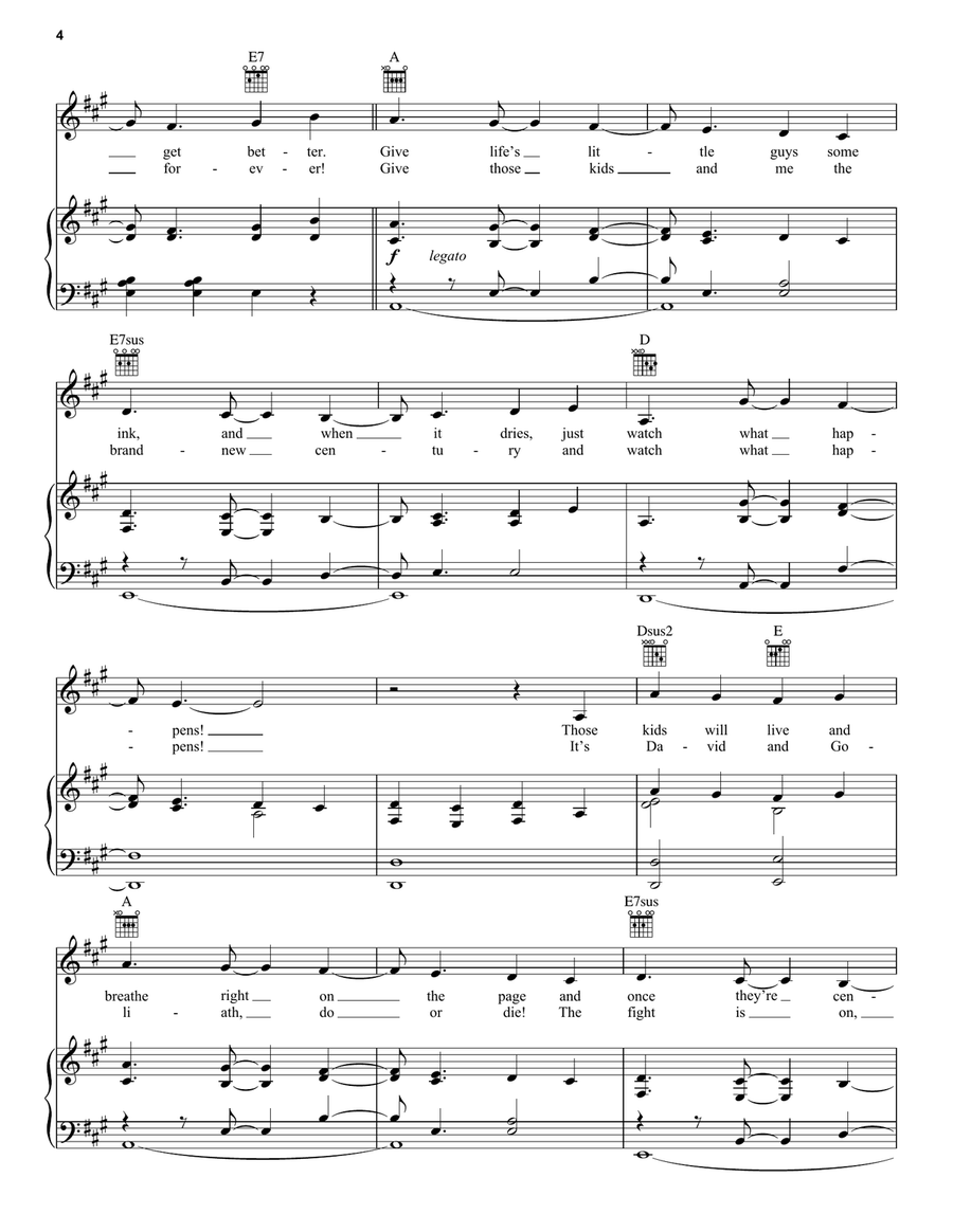 Watch What Happens Piano, Vocal, Guitar scores gallery preview page 4