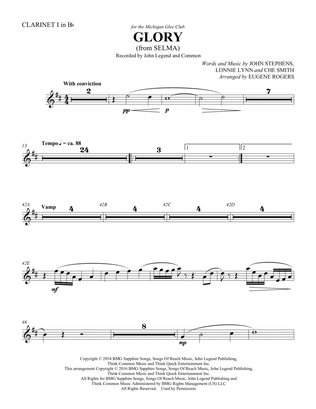 Glory (from Selma) (arr. Eugene Rogers) - Bb Clarinet 1