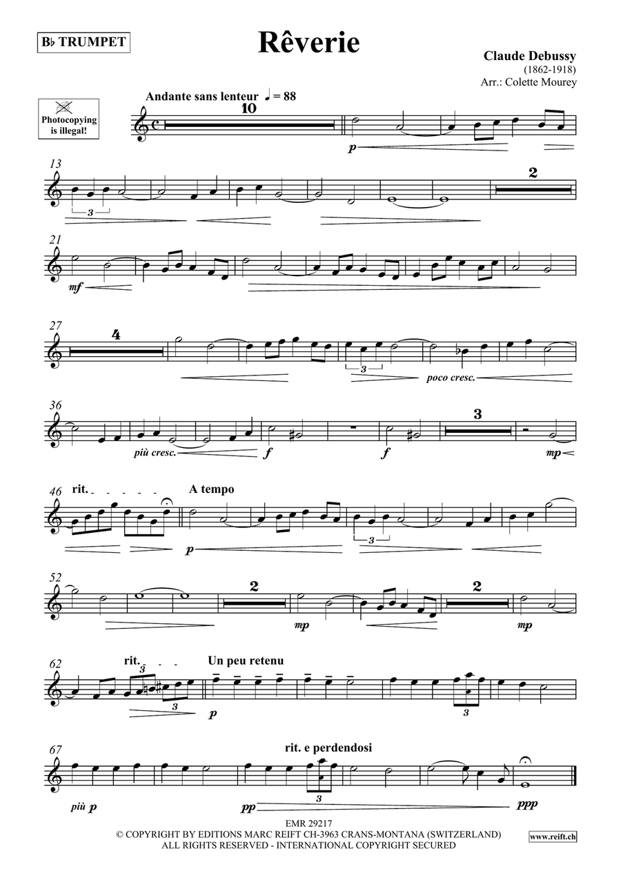 Reverie by Claude Debussy Trumpet - Digital Sheet Music page 2