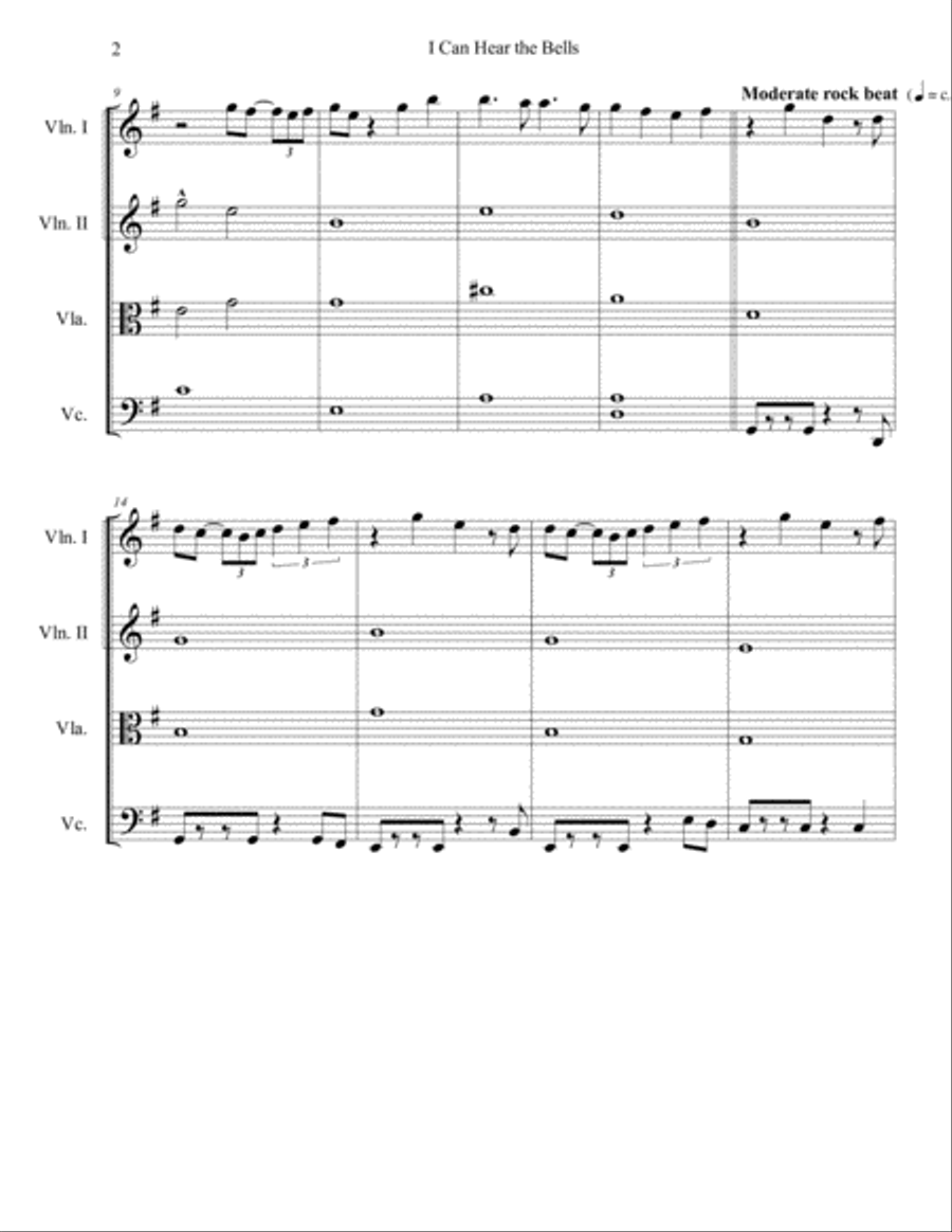 I Can Hear The Bells String Quartet scores gallery preview page 2