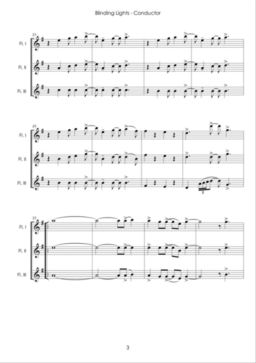 Blinding Lights Woodwind Trio scores gallery preview page 3