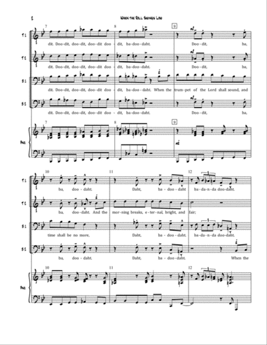 When the Roll Swings Low for Men's Quartet and Piano TTBB scores gallery preview page 2