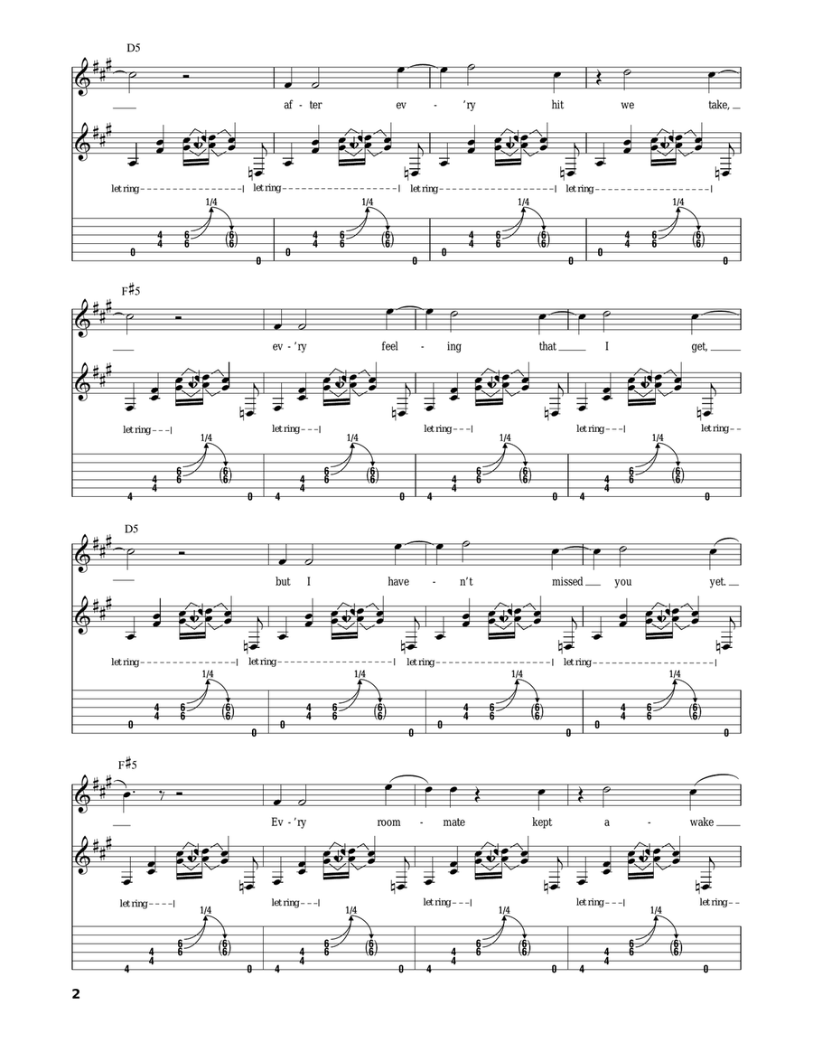 I Hate Everything About You Guitar Tablature scores gallery preview page 2