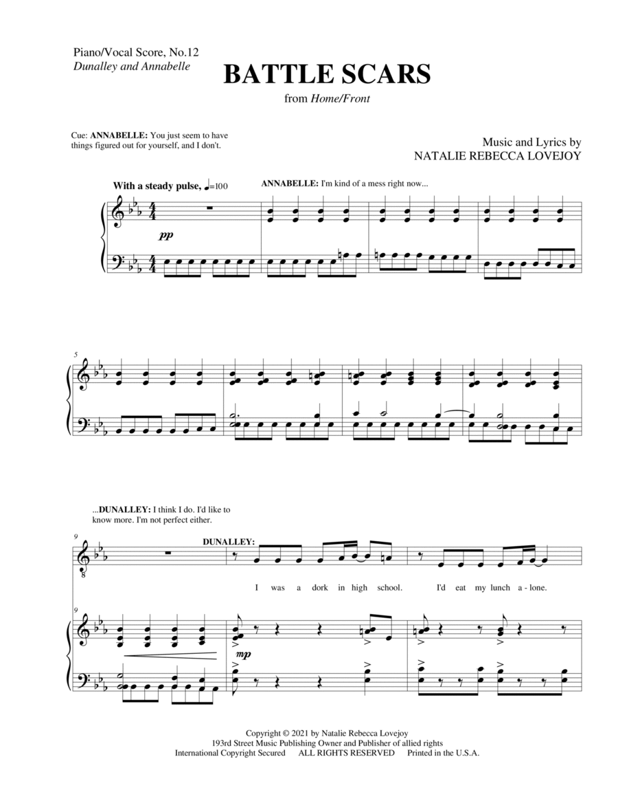 Battle Scars Piano scores gallery preview page 1