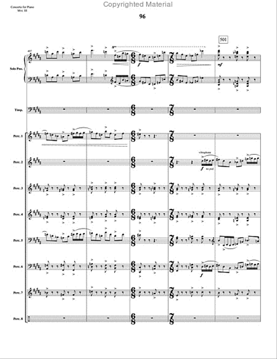 Concerto for Piano and Percussion Orchestra Percussion Ensemble scores gallery preview page 118
