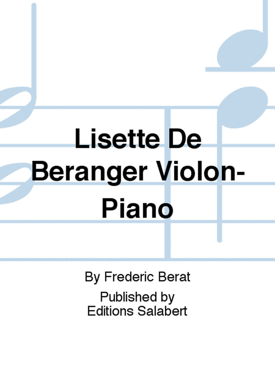 Lisette De Beranger Violon-Piano