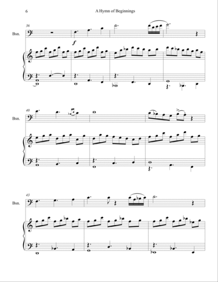 A Hymn of Beginnings Bassoon scores gallery preview page 6