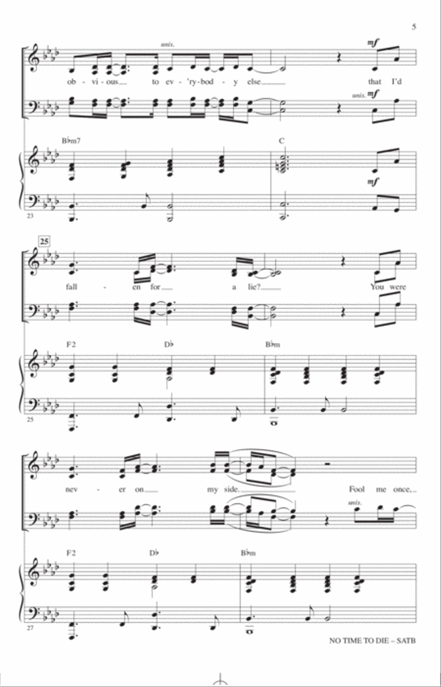No Time To Die (arr. Mark Brymer) 4-Part scores gallery preview page 4