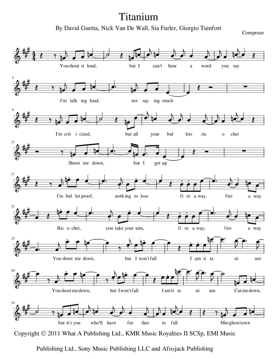 Titanium Alto Saxophone scores gallery preview page 1