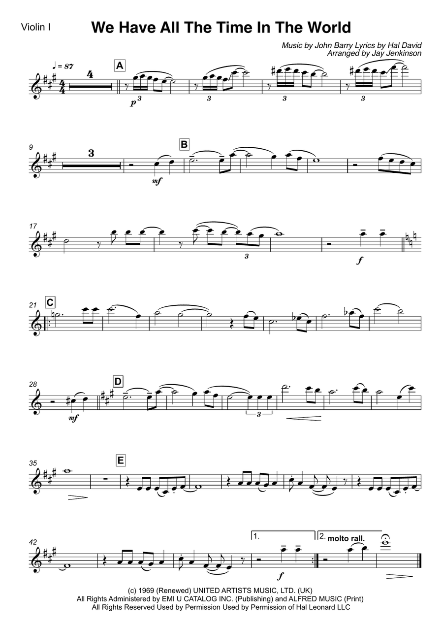 We Have All The Time In The World String Quartet scores gallery preview page 2