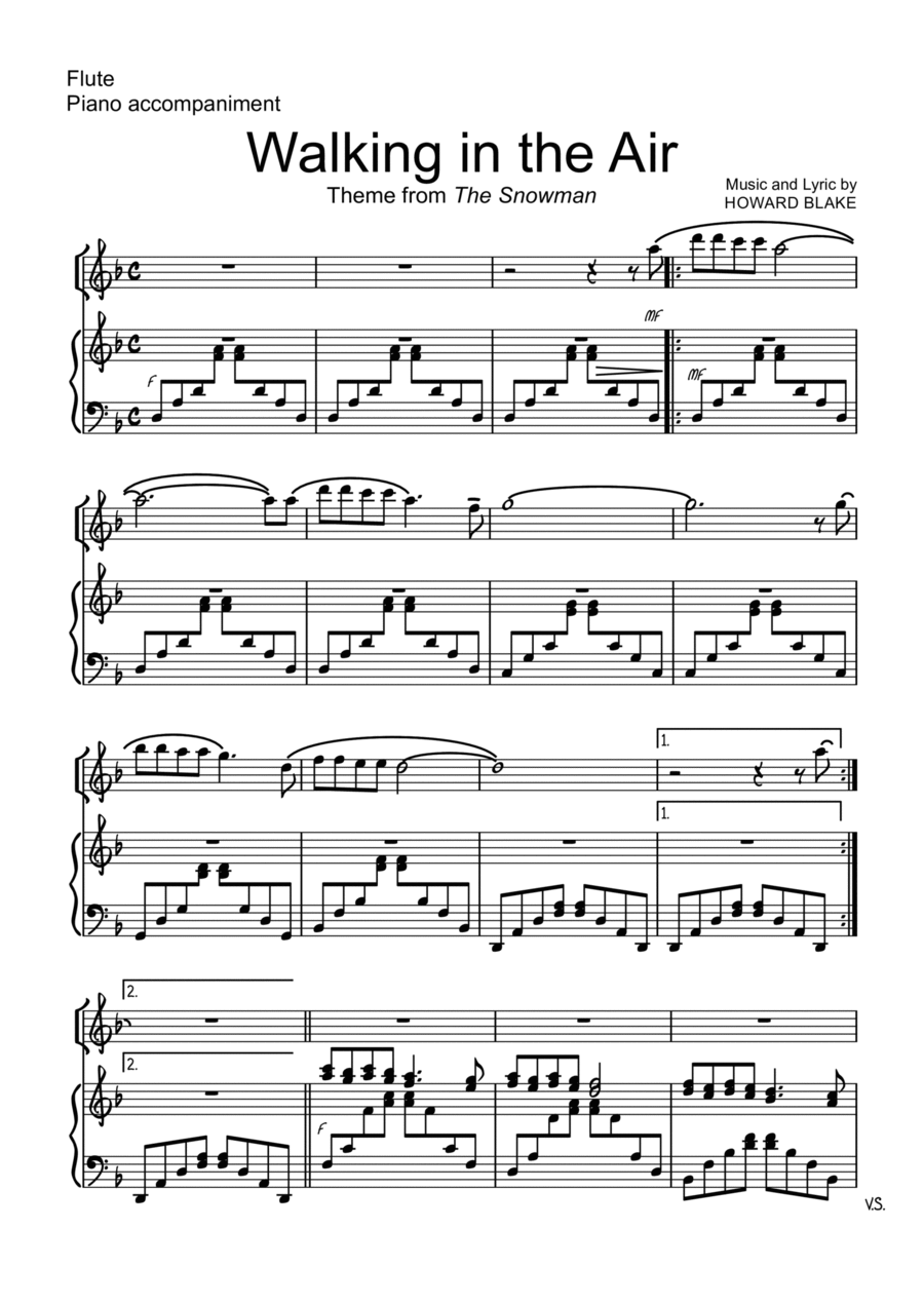 Walking in the air piano online