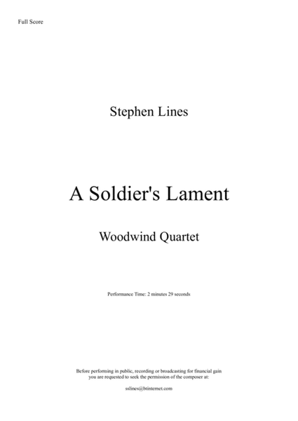 A Soldier's Lament - Woodwind Choir image number null