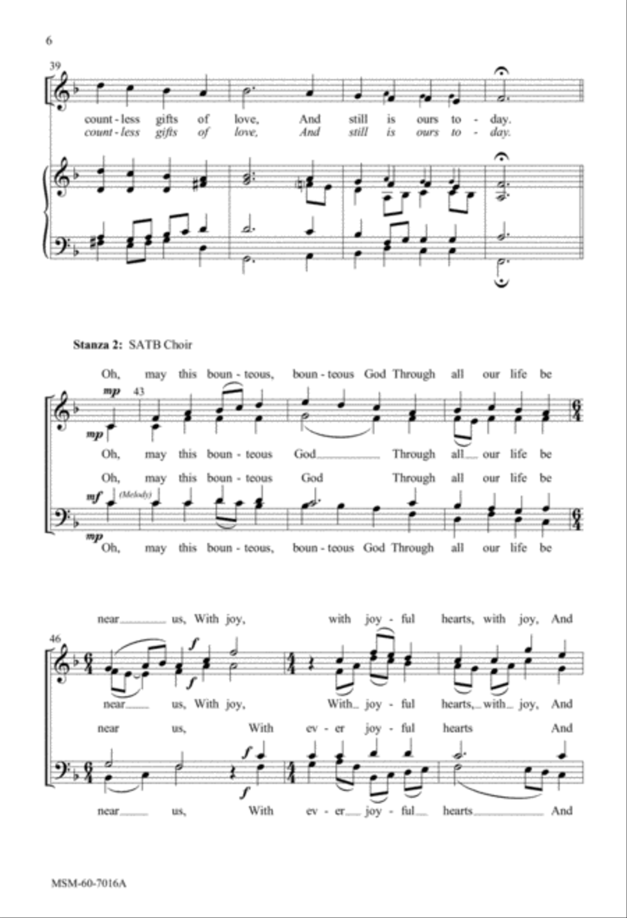 Now Thank We All Our God 4-Part scores gallery preview page 5