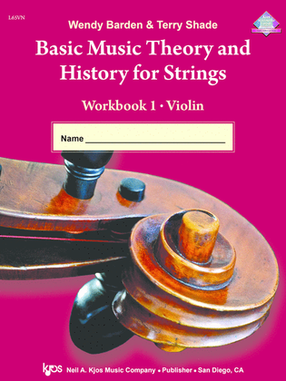 Book cover for Basic Music Theory And History For Strings Workbook 1 - Violin