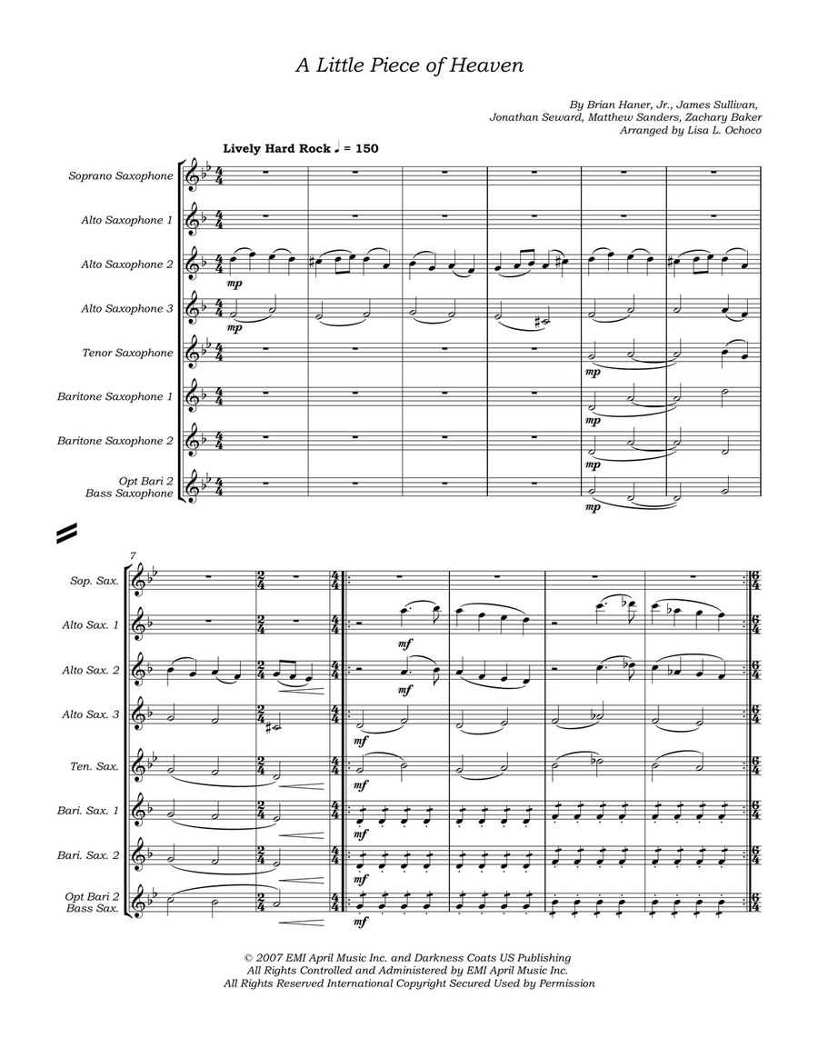 A Little Piece Of Heaven Woodwind Ensemble scores gallery preview page 5