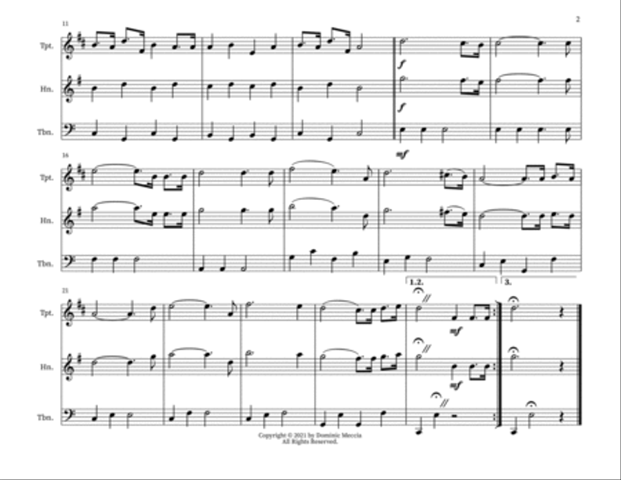 O Holy Night (Cantique De Noel) Brass Ensemble scores gallery preview page 2