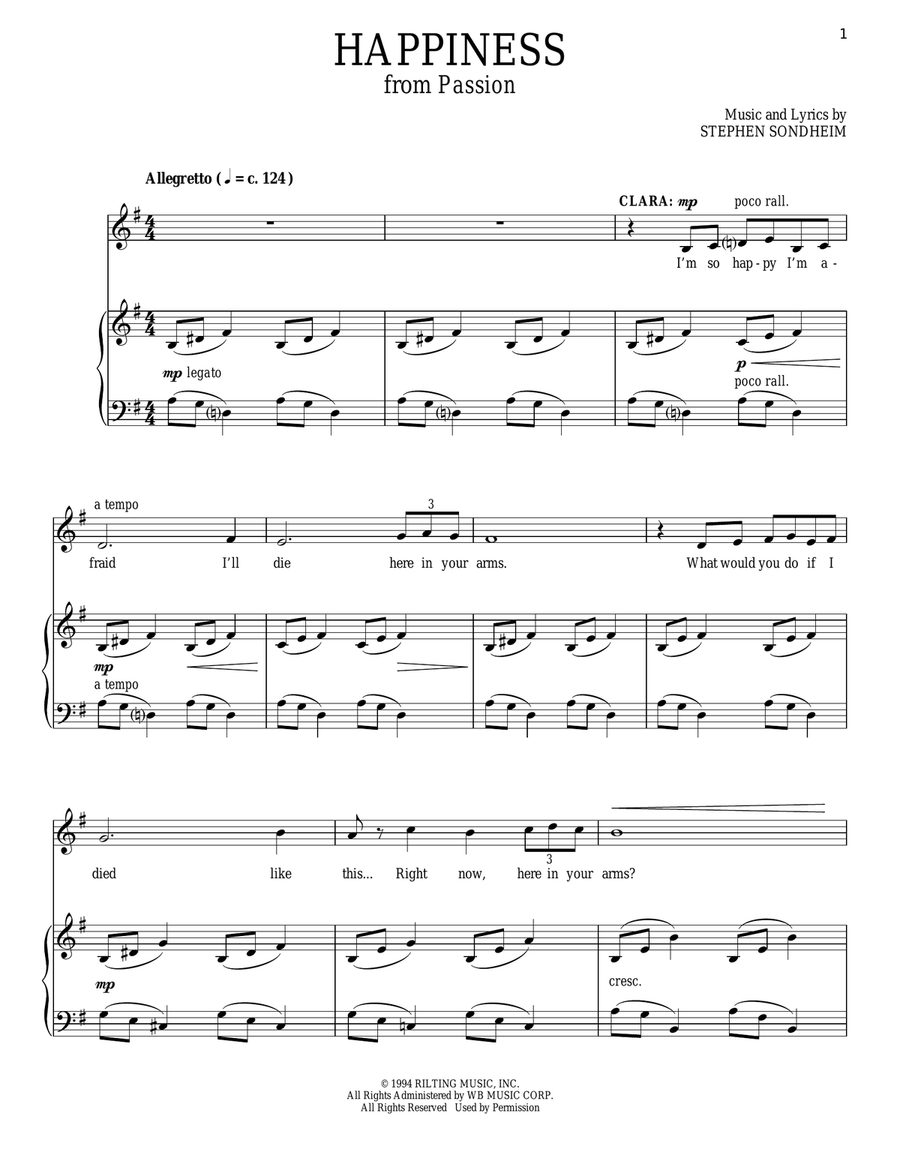 Happiness Piano, Vocal scores gallery preview page 1