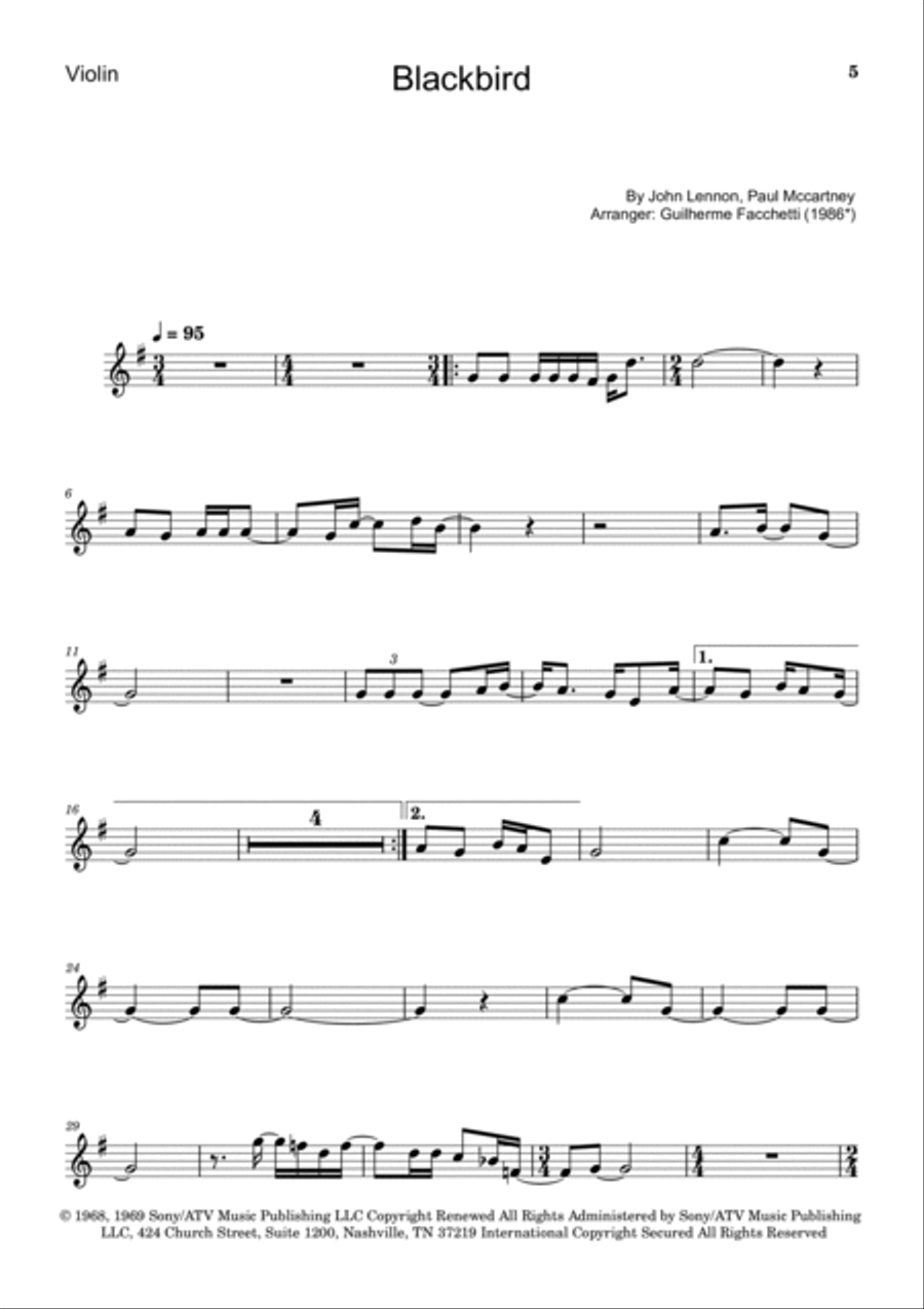 Blackbird String Duet scores gallery preview page 5