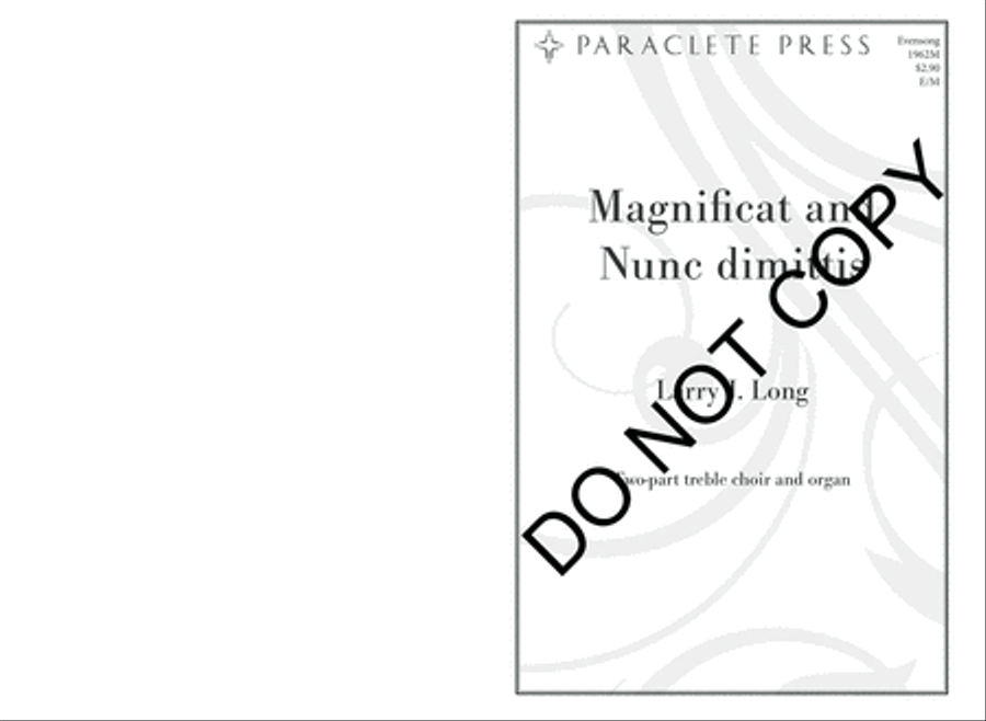 Magnificat and Nunc Dimittis