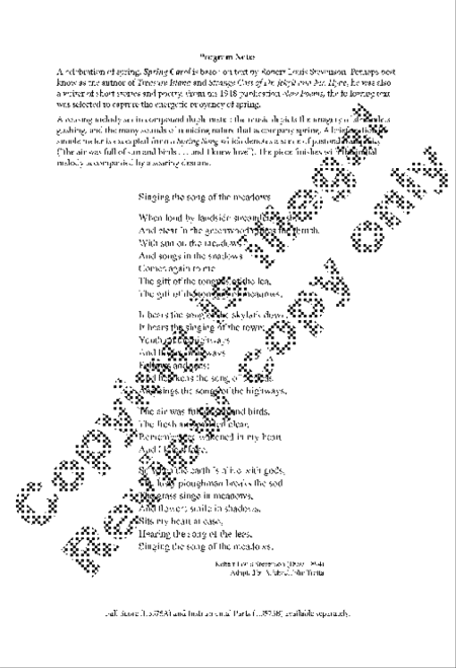 Spring Carol (Piano/Choral Score) image number null