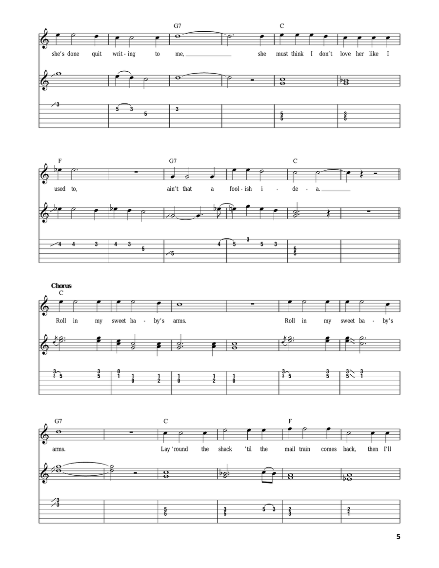 Roll In My Sweet Baby's Arms Acoustic Guitar scores gallery preview page 5