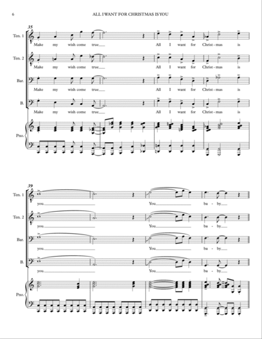 All I Want For Christmas Is You TTBB scores gallery preview page 6