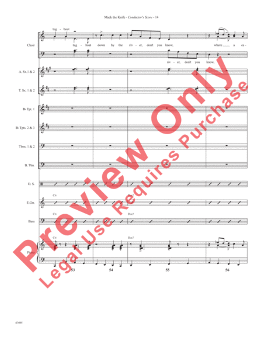 Mack the Knife Choir scores gallery preview page 16