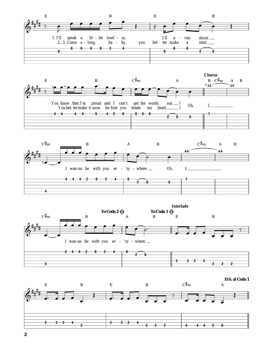Everywhere Acoustic Guitar scores gallery preview page 2