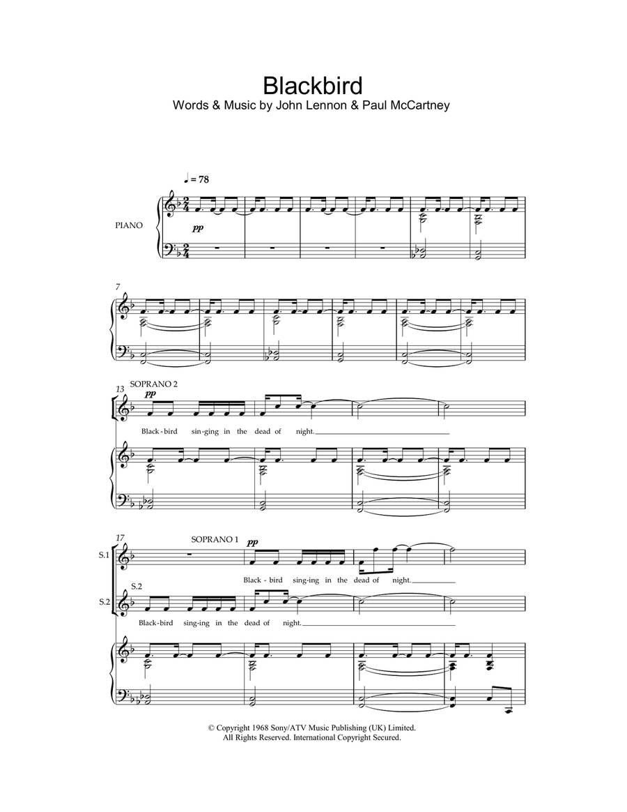 Blackbird SSA scores gallery preview page 1