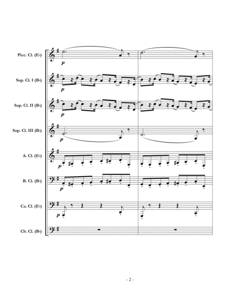 Nutcracker Suite, Mvt. II "March of the Toy Soldiers" for clarinet choir (full score & set of parts) image number null