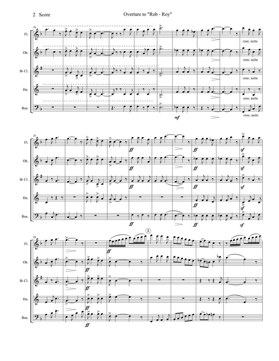 Berlioz - Rob Roy Overture - for Woodwind Quintet Woodwind Quintet scores gallery preview page 3