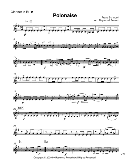 Polonaise - F. Schubert - For 3 Bb Clarinets - Intermediate image number null