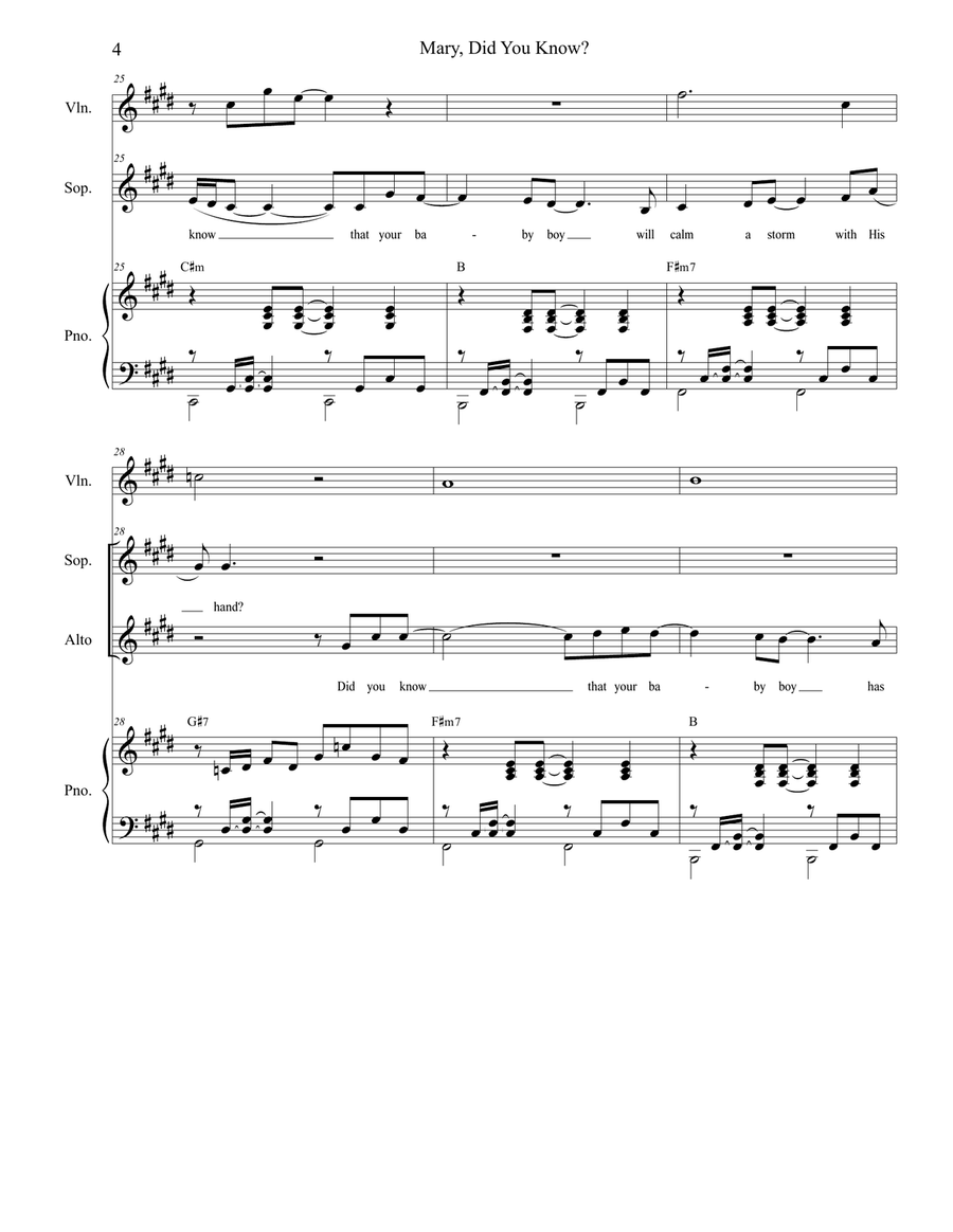 Mary, Did You Know? Piano scores gallery preview page 4