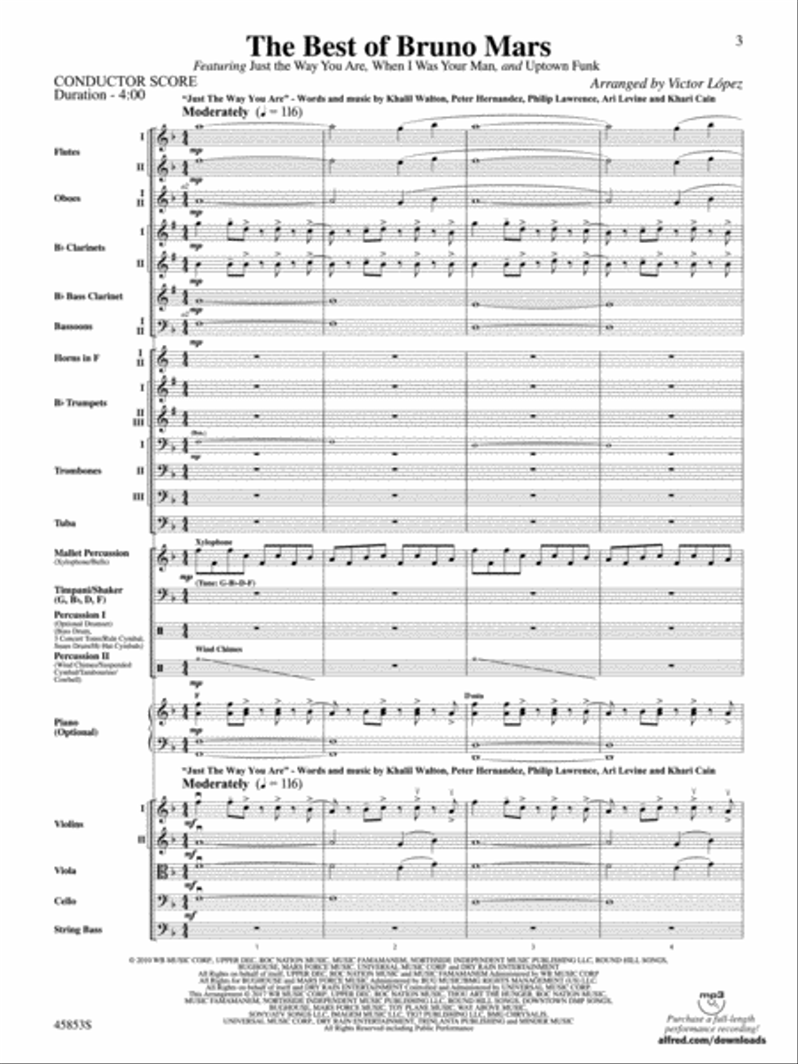 The Best of Bruno Mars: Score Full Orchestra scores gallery preview page 3