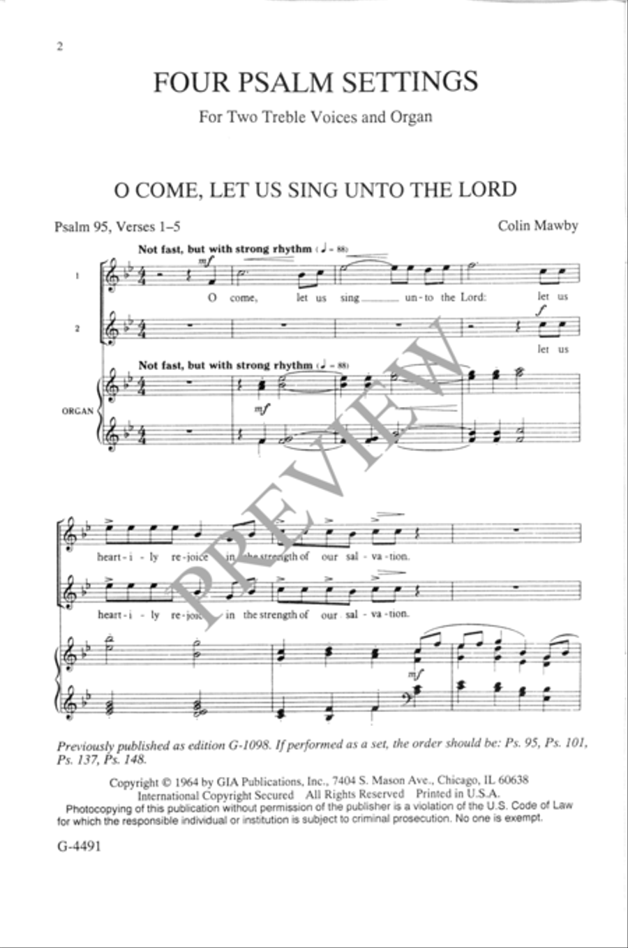 Four Psalm Settings SA scores gallery preview page 3