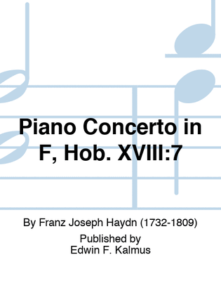 Book cover for Piano Concerto in F, Hob. XVIII:7