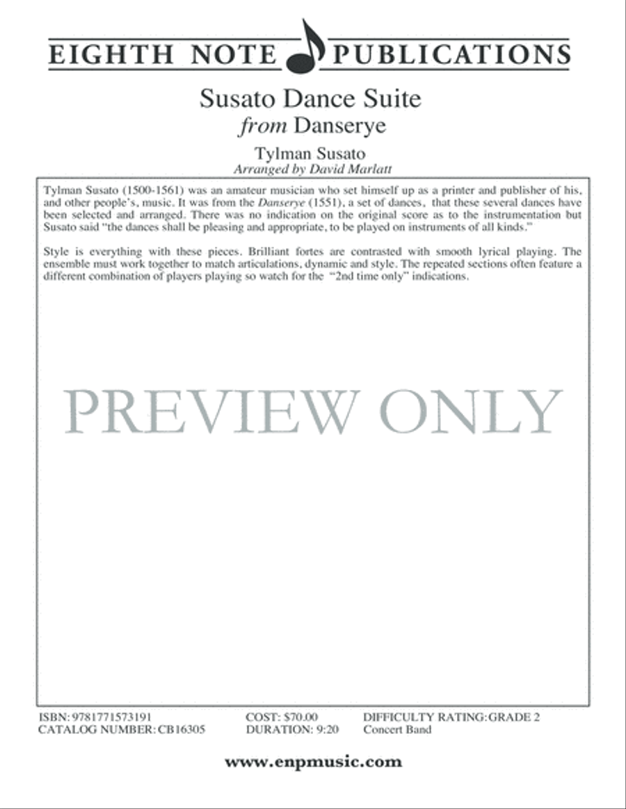 Susato Dance Suite (from Danserye) Concert Band scores gallery preview page 3