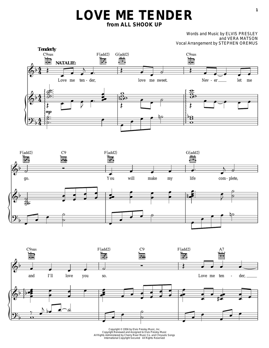 Love Me Tender Love Me Tender Acoustic Guitar scores gallery preview page 1