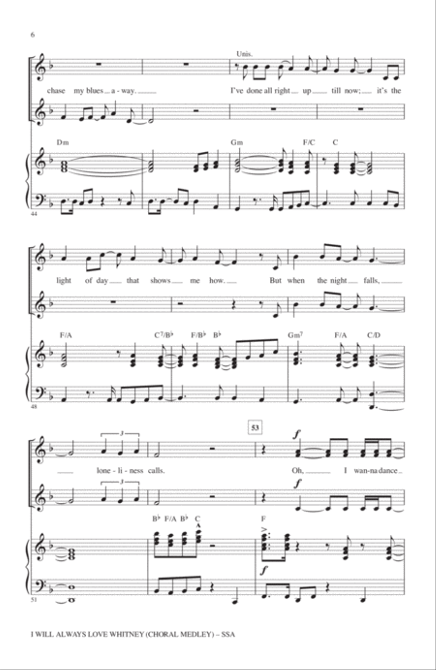 I Will Always Love Whitney SSA scores gallery preview page 5
